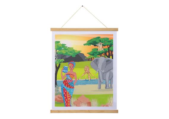 Africa, Crystal Art Scroll 35x45cm