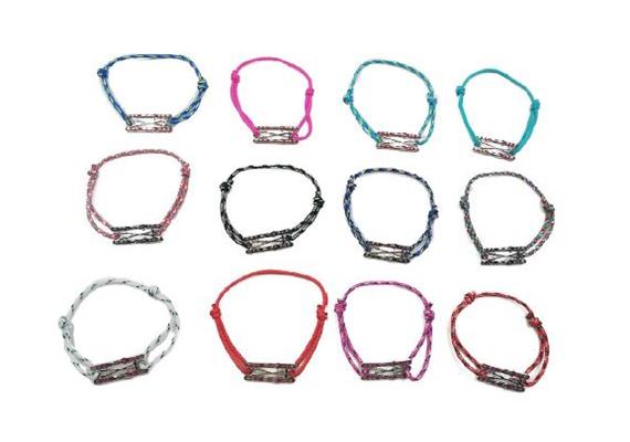 Armband mit Ski in div. Farben, 3x1 cm, 12 assortiert