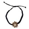 Armband schwaz mit Edelweiss aus Holz