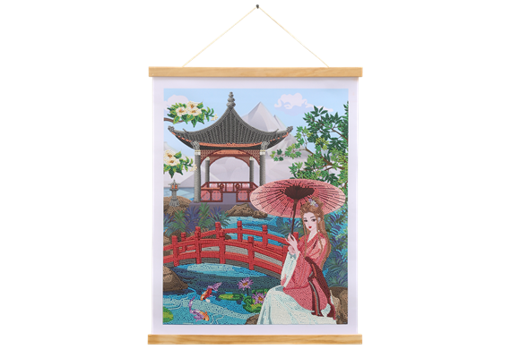 Asia, Crystal Art Scroll 35x45cm