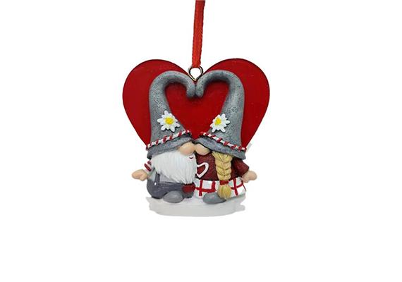 Aufhänger Gnome Paar mit Herz