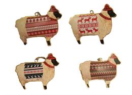 Aufhänger Metall Schaf, 4 assortiert