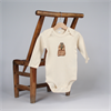 Baby Body langarm, Murmeltier, Grösse 12-18 Monate, Sand Farbe