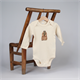 Baby Body langarm, Murmeltier, Grösse 6-12 Monate, Sand Farbe