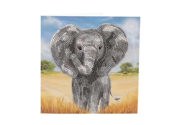 Baby Elephant, 18x18cm Crystal Art Card