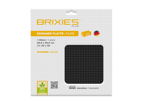 Bauplatte Basic schwarz, 25.5 x 25.5 cm