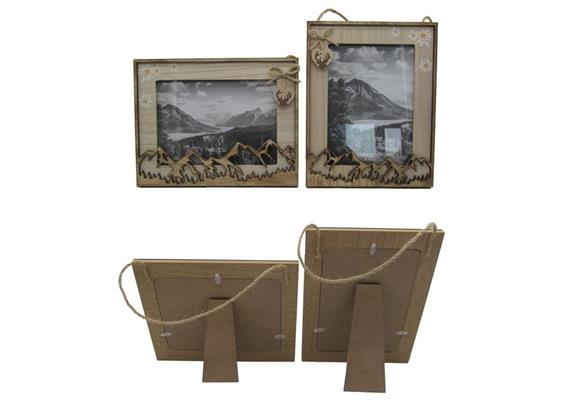 Bilderrahmen Holz mit Edelweiss, 18 x 23 cm
