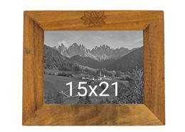 Bilderrahmen Holz mit Edelweiss, 27 x 21 cm
