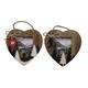 Bilderrahmen Holzherz mit Tannen und Skifahrer, 14 x 14 cm, 2 assortiert
