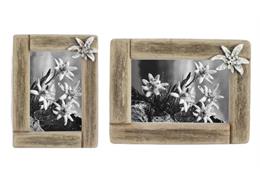 Bilderrahmen mit Edelweiss, 10 x 15 cm, 2 assortiert