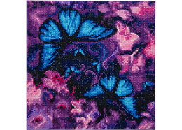 Blau Violette Schmetterlinge, 30x30cm Crystal Art Kit
