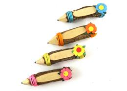 Bleistift mit Magnet und Blume, 9cm, 4 ass, mit individueller Ortsnamen Gravur, VE 72 Stk.