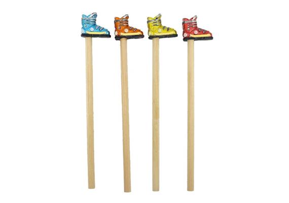 Bleistift mit Ski Schuh, 4 assortiert
