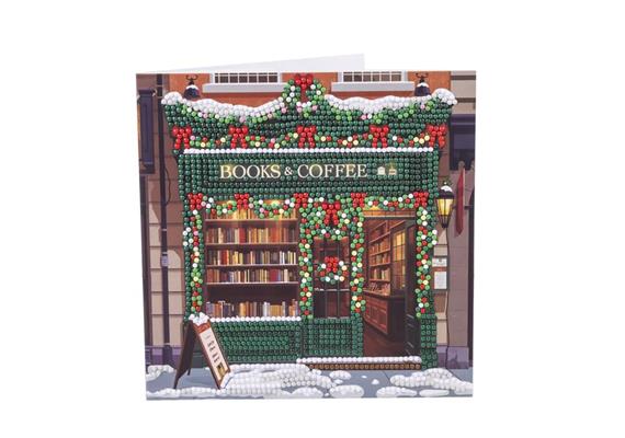 Books & Coffee, 18x18cm Crystal Art Card
