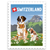 Briefmarkensticker Bernhardiner - Switzerland