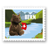 Briefmarkensticker Braunbär Bern