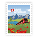 Briefmarkensticker Davos Berglandschaft mit Zug
