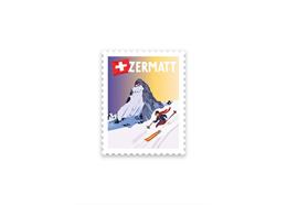 Briefmarkensticker Matterhorn Ski - Zermatt