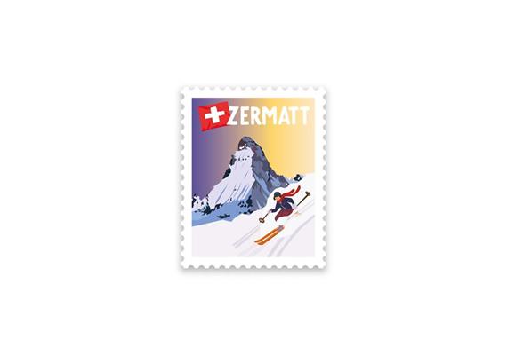 Briefmarkensticker Matterhorn Ski - Zermatt