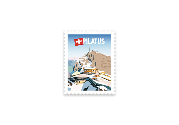 Briefmarkensticker Pilatus Bergstation
