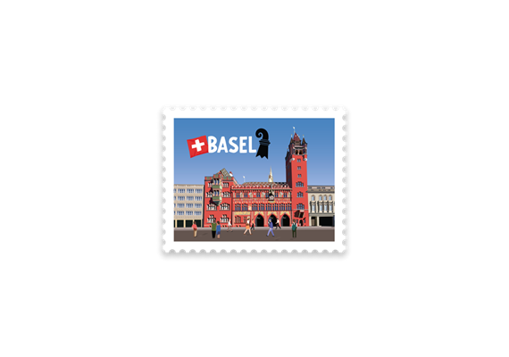 Briefmarkensticker Rathaus Basel