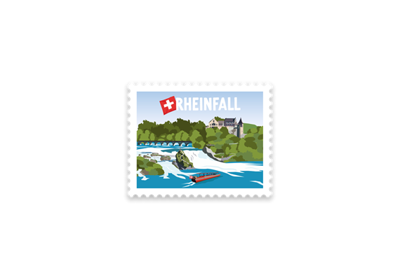 Briefmarkensticker Rheinfall Schaffhausen