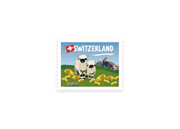 Briefmarkensticker Schwarznasenschaf - Switzerland