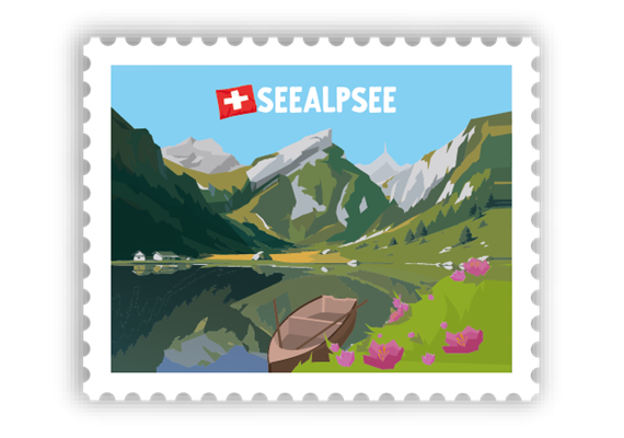 Briefmarkensticker Seealpsee