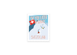 Briefmarkensticker Ski you later - DAVOS