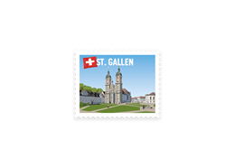 Briefmarkensticker Stiftskirche Kloster St. Gallen