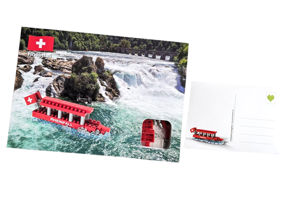 Brixies Postkarte Boot Rheinfall