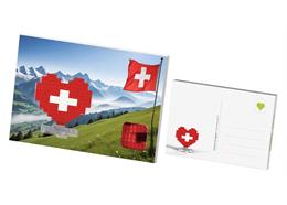Brixies Postkarte Schweiz Herz mit Bergen