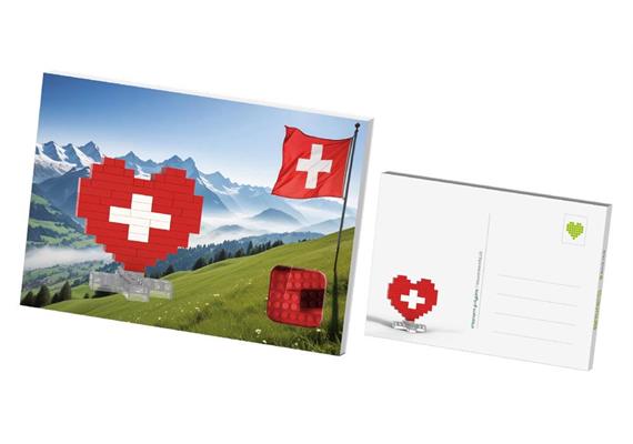 Brixies Postkarte Schweiz Herz mit Bergen