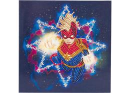 Captain Marvel, Karte 18x18cm Crystal Art