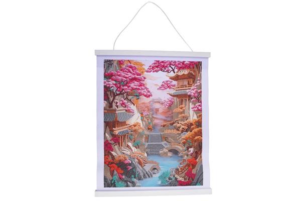 Cherry Blossom Bliss, Crystal Art Scroll 35x45cm