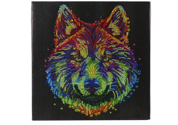 Colourful Wolf, 30x30cm Crystal Art Kit