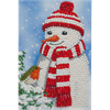 Cosy Snowman, 10x15cm Crystal Art Card