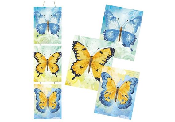 Crystal Art Kit - Butterflies Hanging Trio 15x20cm