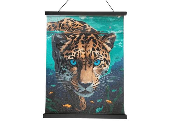 Crystal Art Scroll Kit - Leopard Underwate 40x50cm