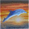 Delfin Sonnenaufgang, Bild 30x30cm Crystal Art