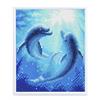 Delfin Tanz, 21x25cm Bild mit Rahmen Crystal Art