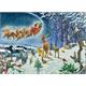 Der Flug des Weihnachtsmanns über den Wald, 90x65cm Crystal Art Kit