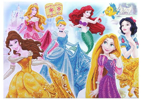 Disney Prinzessinen Medley, Bild 90x65cm Crystal Art Kit