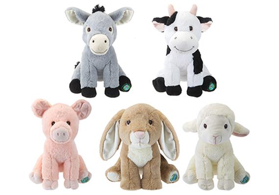 ECO Plüsch Scheunenhof, 28 cm, Set 5 Stück- aus recycletem PET