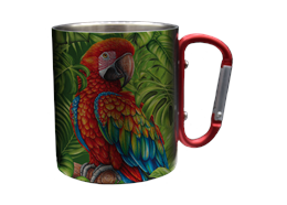 Edelstahltasse Wild Papagei, 330ml