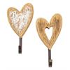 Einfacher Kleiderhaken aus Holz mit Herz, 19 cm