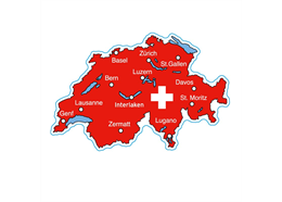 Einzel Magnet Schweiz "Schweizerseen und Touristenstädte", 60 mm