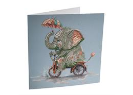 Elefant, 18x18cm Crystal Art Card