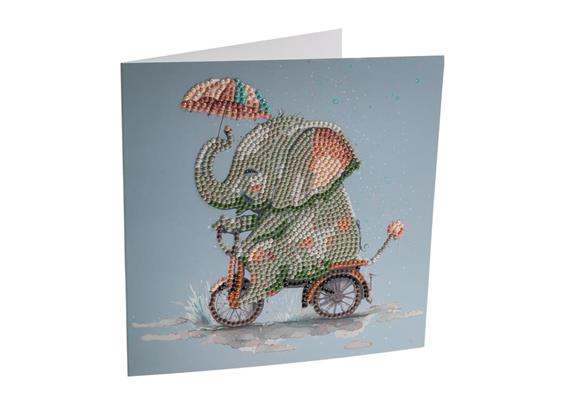 Elefant, 18x18cm Crystal Art Card