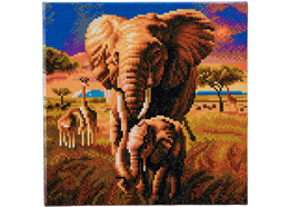 Elefant der Savanne, 30x30cm Crystal Art Kit
